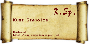 Kusz Szabolcs névjegykártya