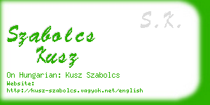 szabolcs kusz business card